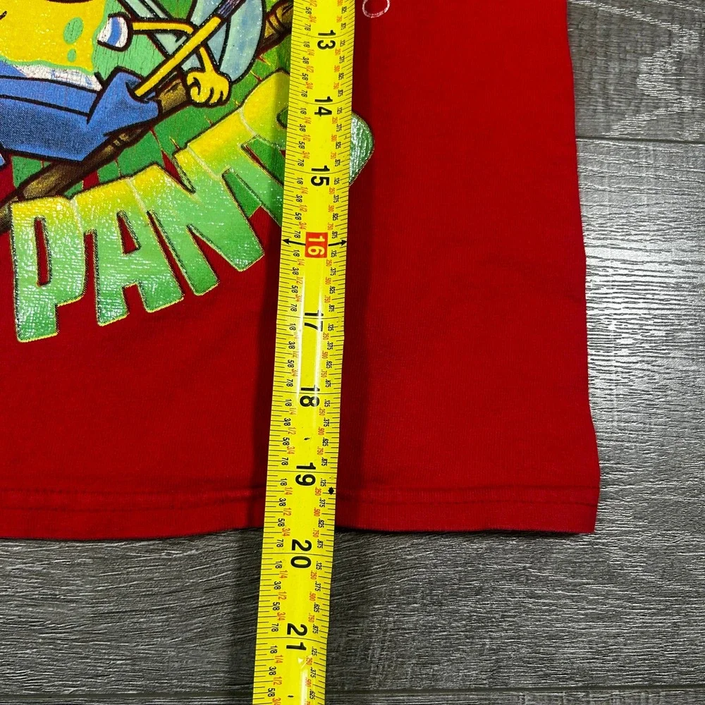 Vintage 2002 Nickelodeon Spongebob SoccerPants Red Graphic T-Shirt Kids Medium